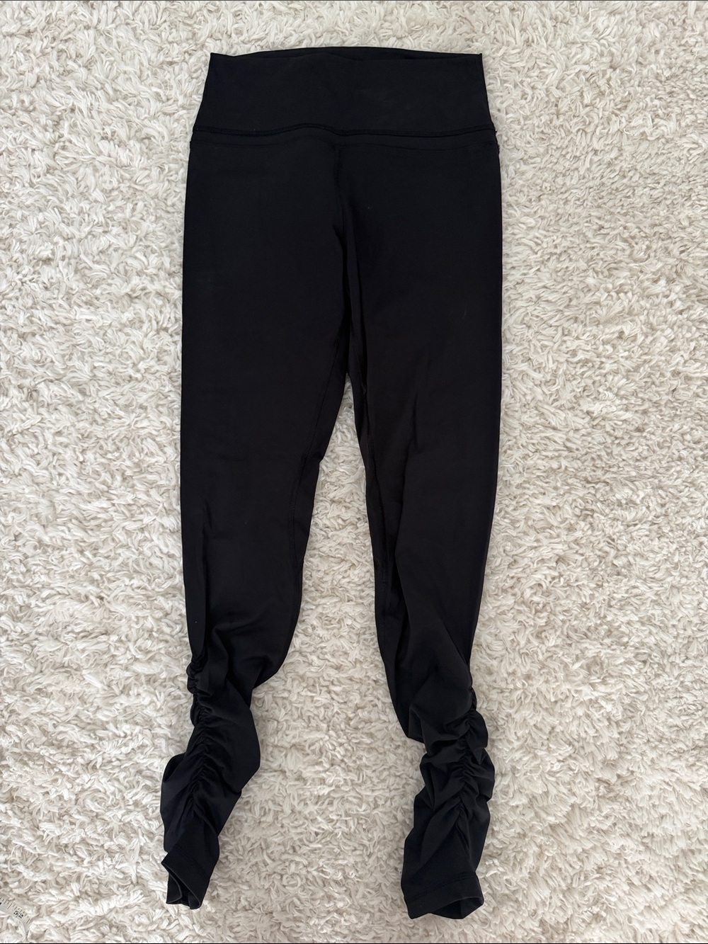 lululemon athletica Black High-Rise Ruched-Ankle Leggings